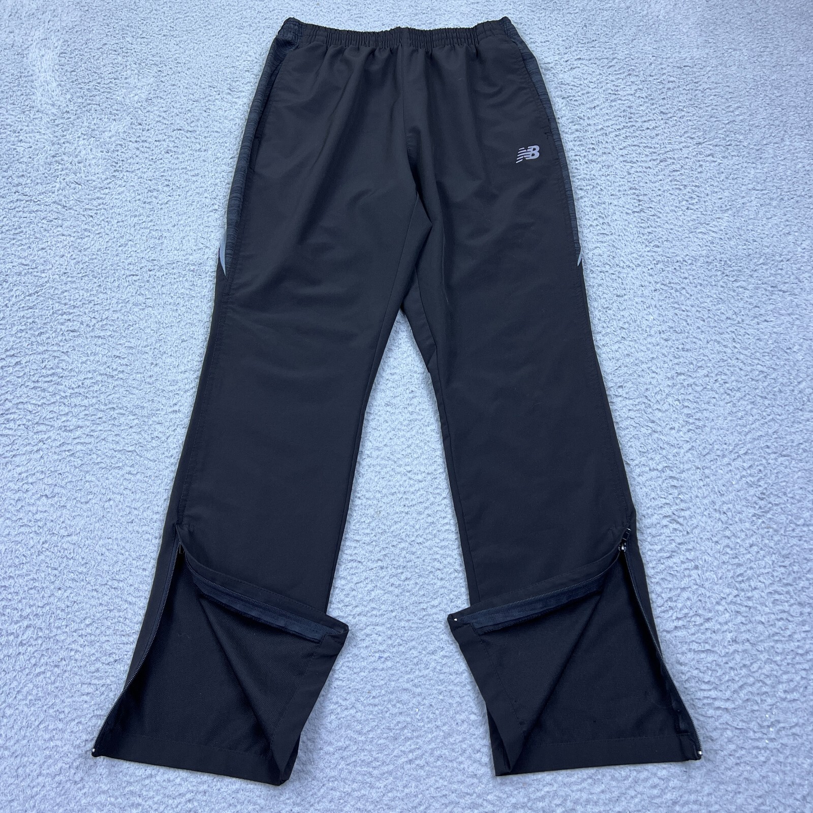 New Balance Mens Athletic Pants Lightweight Medium Black Ankle Zip Drawstring