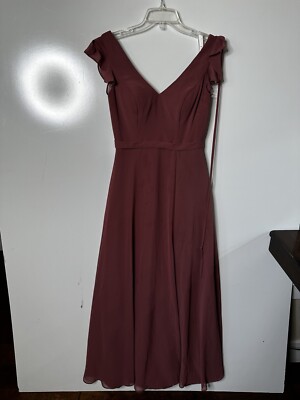 open lace back dress Dusty Rose Velvet Bridesmaid Dress Mermaid Maxi Long Sleeve  Off-the-Shoulder main image 1