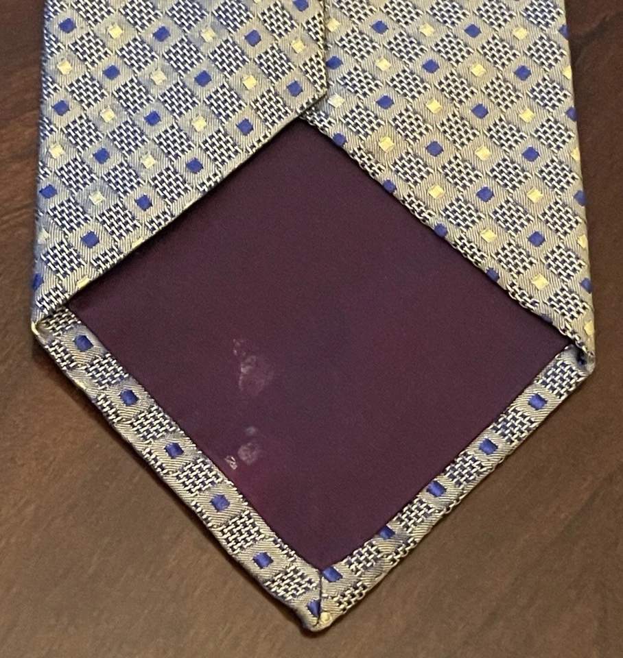 Structure Gold Blue 100% Silk Men’s Neck Tie Made In USA - Image 2 of 4