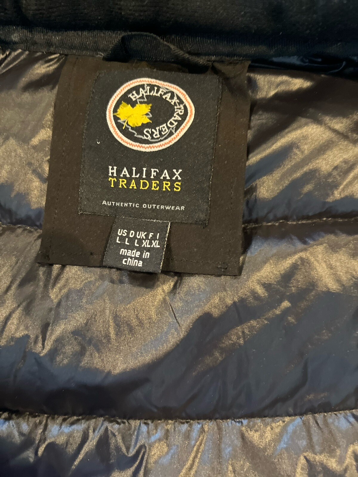 Halifax Traders Down Puffer Jacket L Black short … - image 17