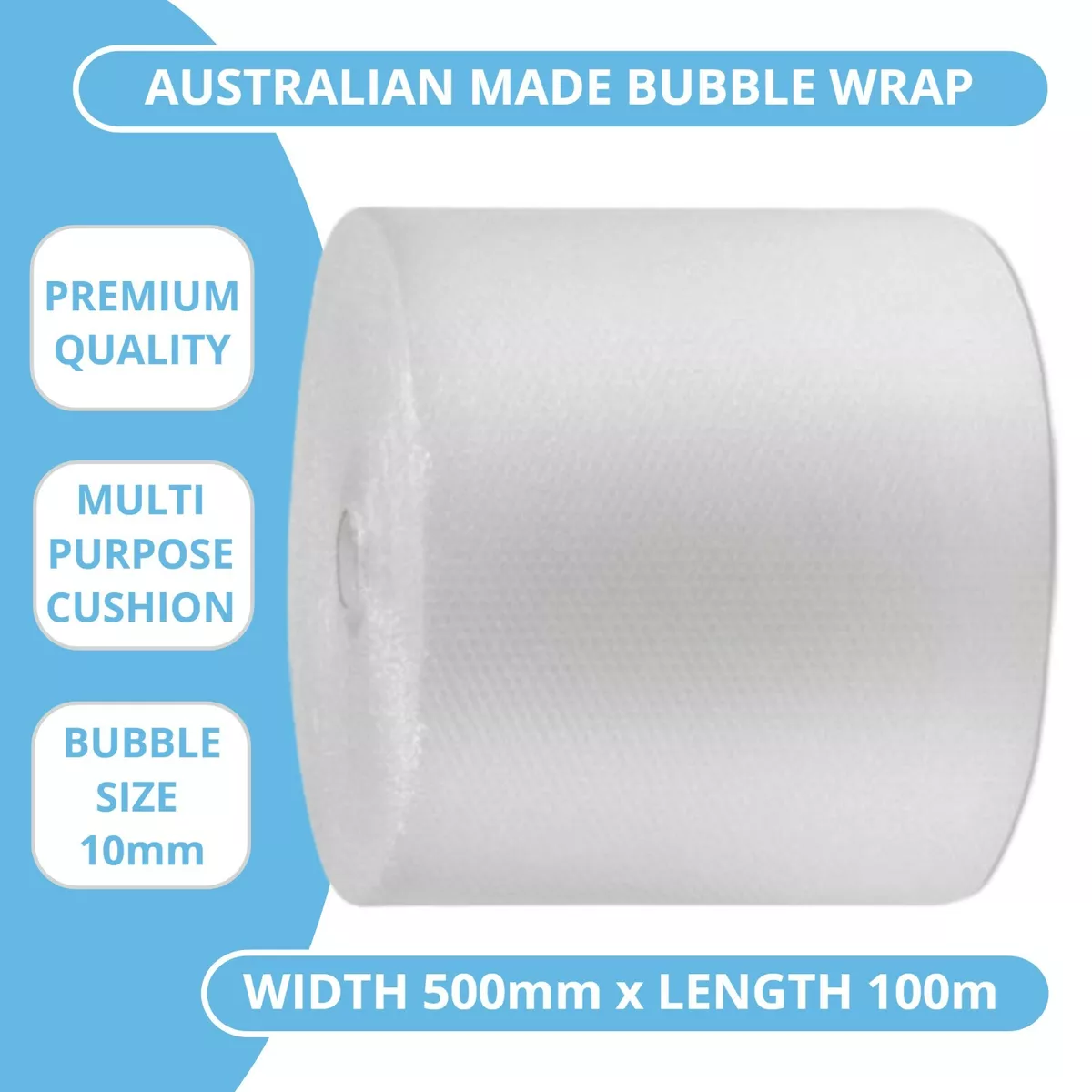 100 METRE ROLL OF NEW AND HIGH QUALITY BUBBLE WRAP 500mm x 100m / STRONG