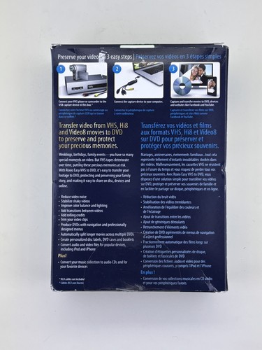 Roxio Easy VHS to DVD 3 Plus Converter Windows 8 Compatible Open Box - Like New - Picture 2 of 7