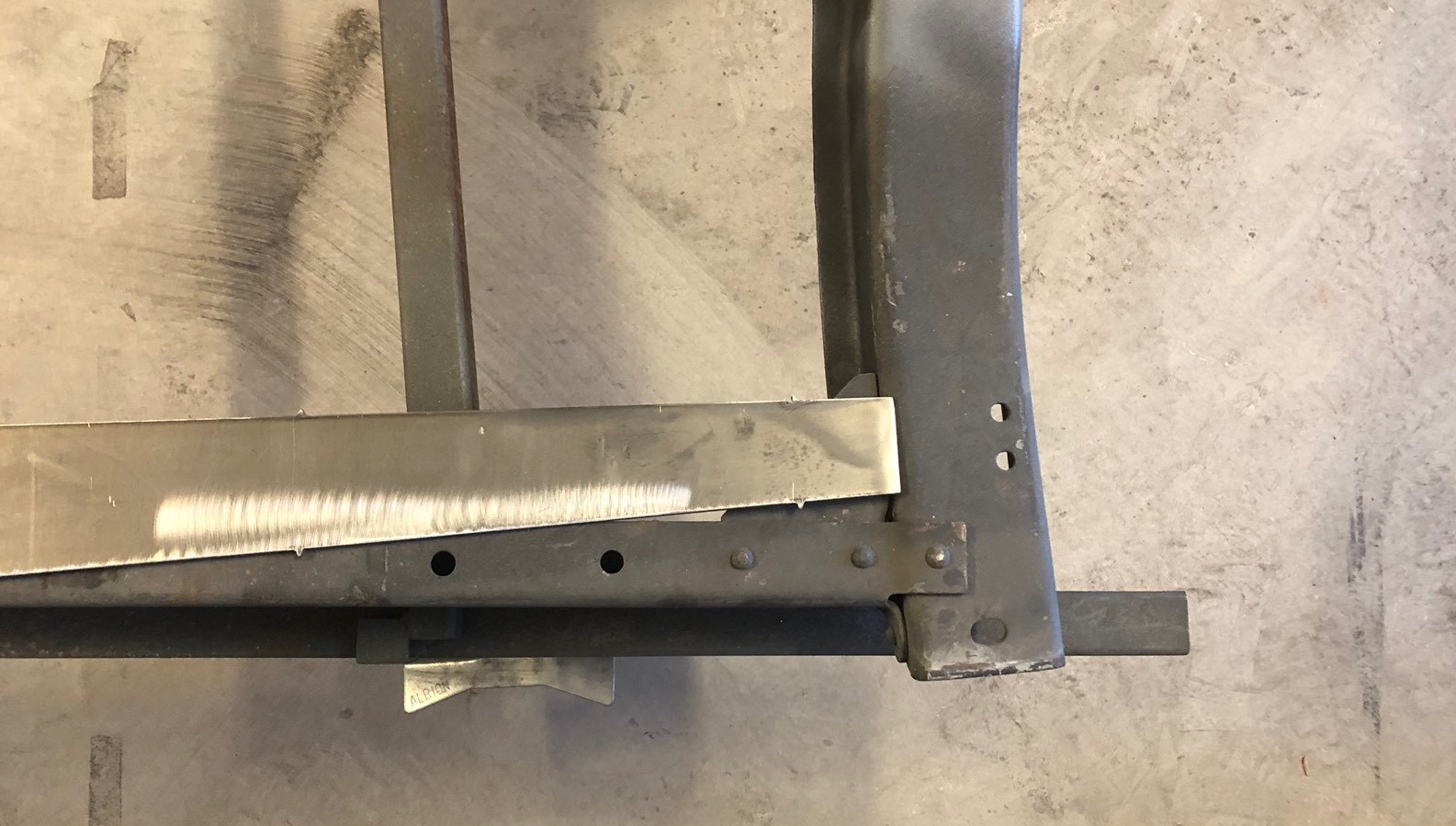 Model A Ford frame, boxing plates with EZ weld tab 2831, instock ready