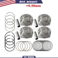 Oversize +0.50MM Piston & Rings Set For 2012-16 Hyundai Kia Accent Rio 1.6L DOHC