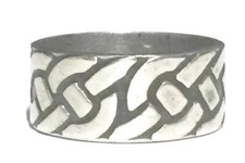 Vintage Chain Band Sterling Silver Southwest Biker Ring BoHo Size 8 6.9g Women 