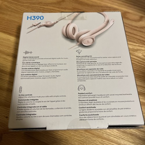 Logitech - H390 Wired USB On-Ear Stereo Headphones - Rose - Bild 2 von 3