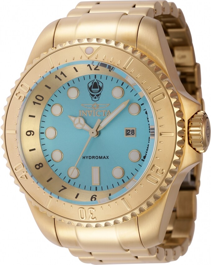 Invicta Hydromax 37594 Men's Golden Stainless Steel Blue Dial