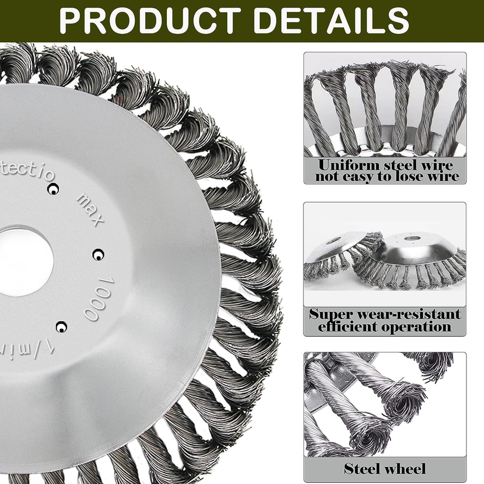 Tivddikun 6 Inch Wired Trimmer Blade, Steel Wire Cutter Trimmer Head