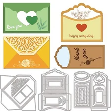 INFUNLY Envelope Die Cuts Metal Tag Cutting Dies Envelope Stamp Die Cuts for ...