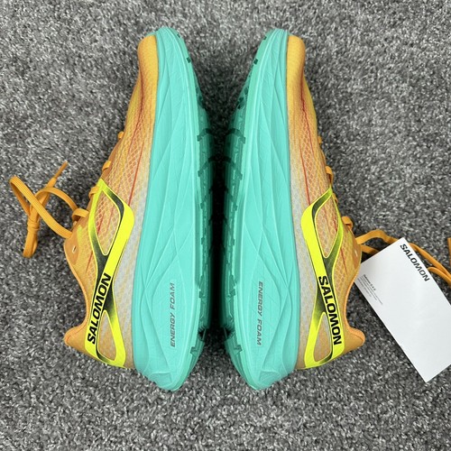 Salomon AERO GLIDE Mens Running Outdoor Shoes 13 Zinna, Cockatoo & Safety Yellow - Picture 14 of 19
