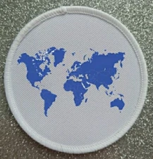 3" World Map Sublimation Iron / Sew On Patch 