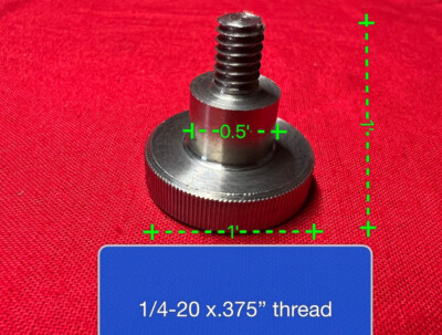 Serrated  Knob, 1.00  diameter head, 1/4-20x.375  thread 316 SS Stainless Steel