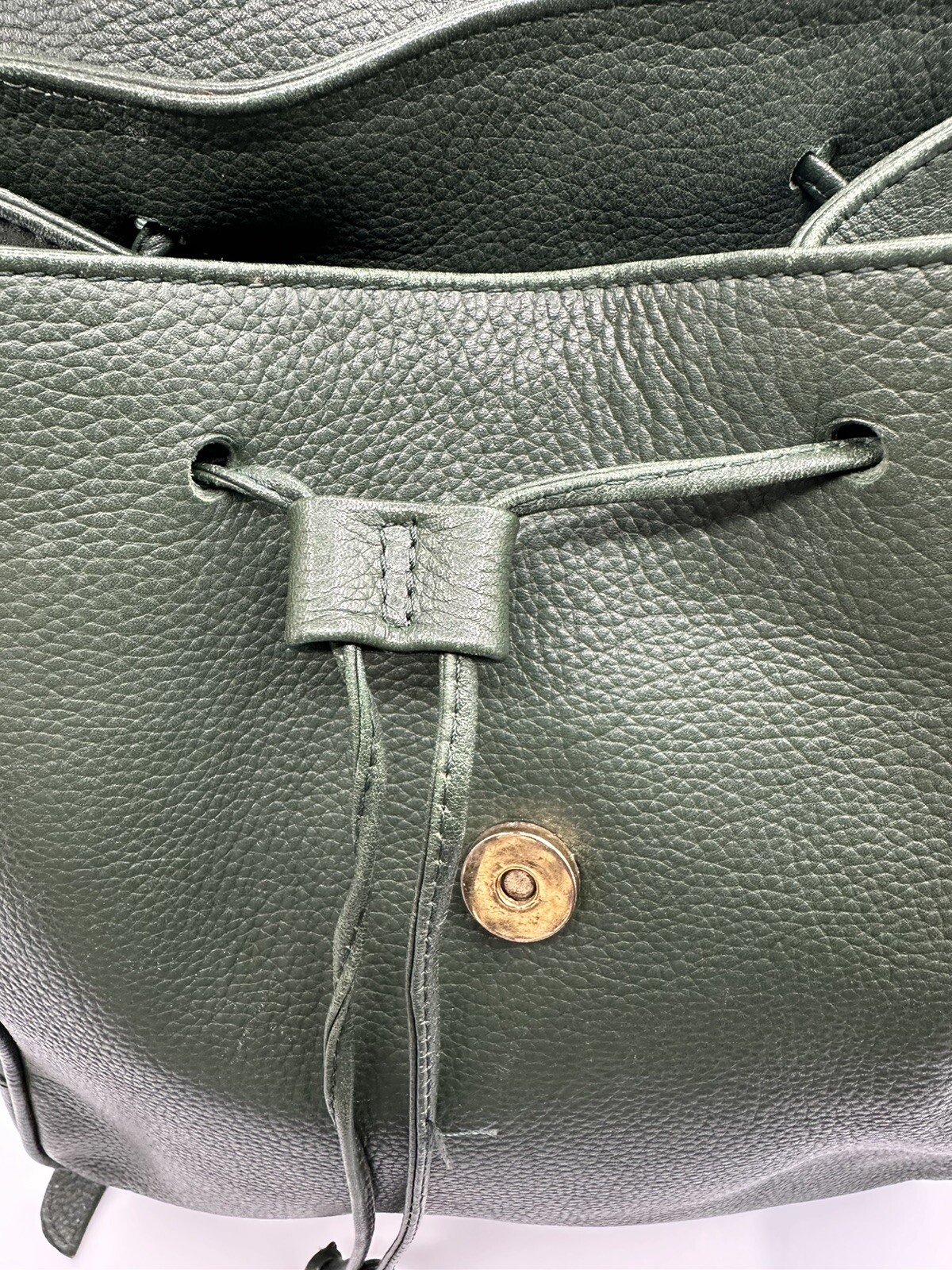 Unbranded Green Leather Drawstring Backpack Handb… - image 8