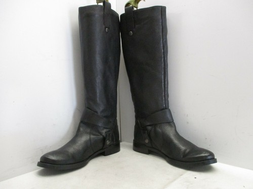 Botas hasta la rodilla con arnés de cuero negro Nine West Takedown para mujer talla 6 M - Imagen 4 de 8