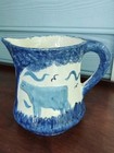 Vintage 1945 Blueridge Pottery Cash Family Made Blue Cow Pitcher Vgc 7x6" Farm
