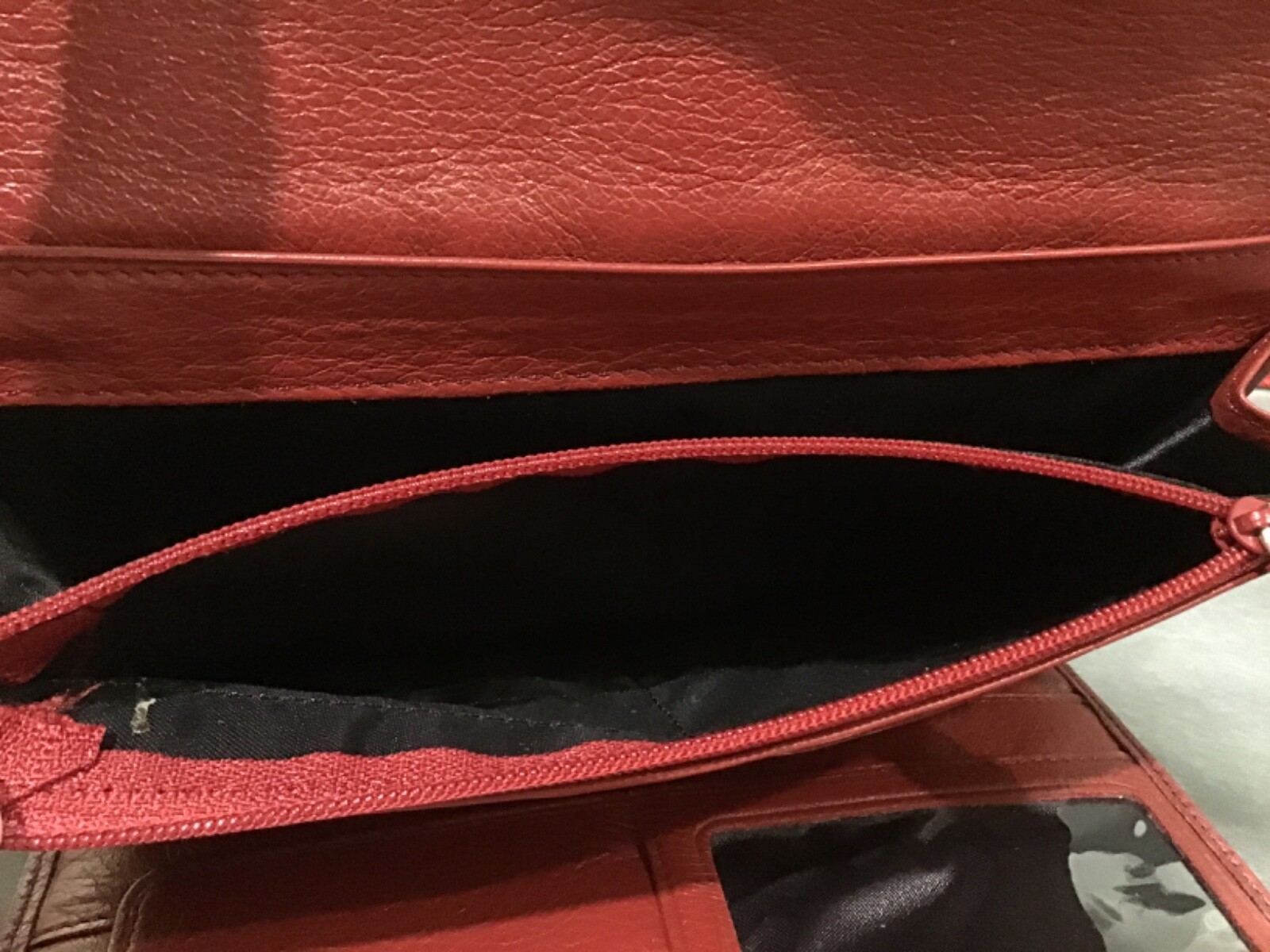 BRIGHTON-BURGANDY/RED LEATHER w/PATCHWORK TOP CRO… - image 9