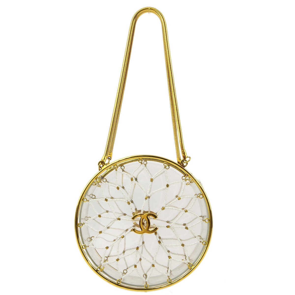 Chanel Clear Beaded Round Party Handbag 99396 | eBay