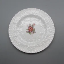 Spode Bone China Bridal Rose Bread Plates - Set of Two (Red)