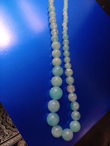 Faux Aquamarine Circular 30 Inches  Beeded Necklace - 第 1/7 張圖片