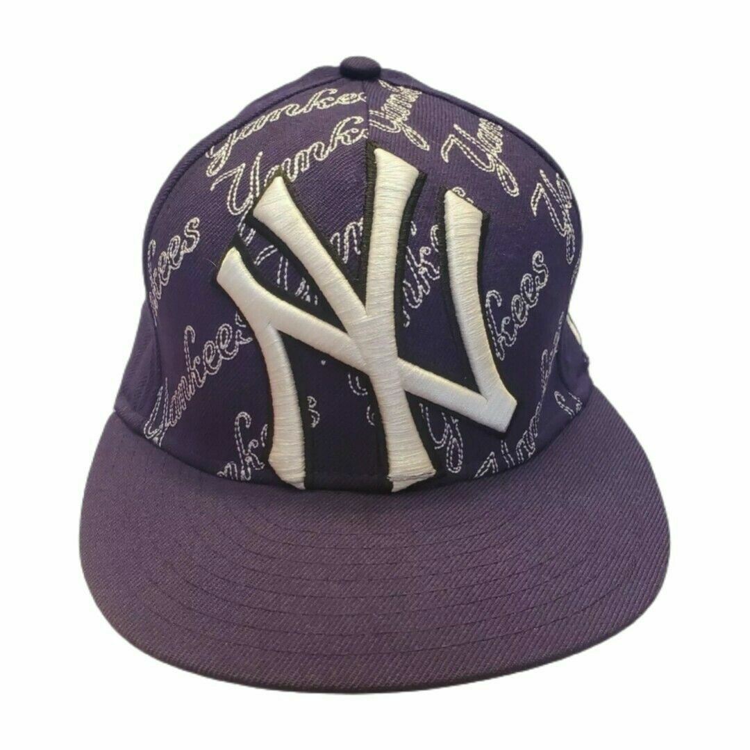 Vtg New York Yankees Cap New Era Purple Big Logo Embroidered
