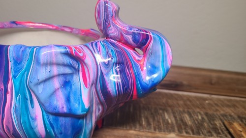 Psychedelic Ceramic Elephant Planter Succulent Pastel Pottery Decor 4.5" - Picture 4 of 13