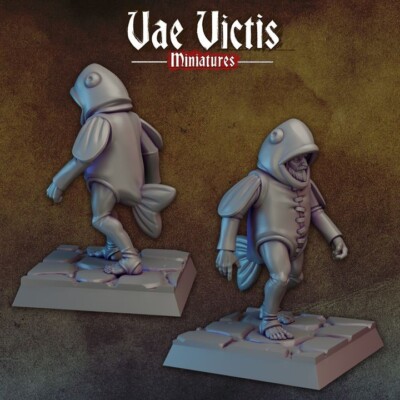 ''Fish Mascot Mercenary'' Vae Victis Miniatures D&D Warhammer Mordheim Frostgrave