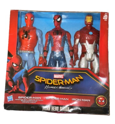 MARVEL SPIDER-MAN HOMECOMING 12'' FIGURES 3-PACK TITAN HERO SERIES Dented Box NEW