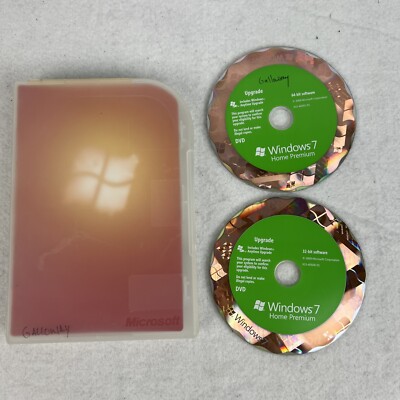 Microsoft Windows 7 Home Premium Upgrade (32 & 64 Bit Discs Included) W/ Key