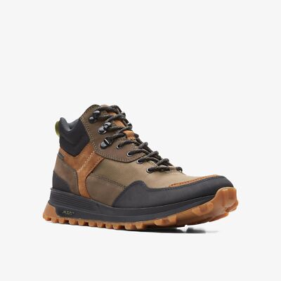 Clark Mens ** ATL Trek Hi Gtx Dark Olive Combi Waterproof Boot * UK 7,8 ...