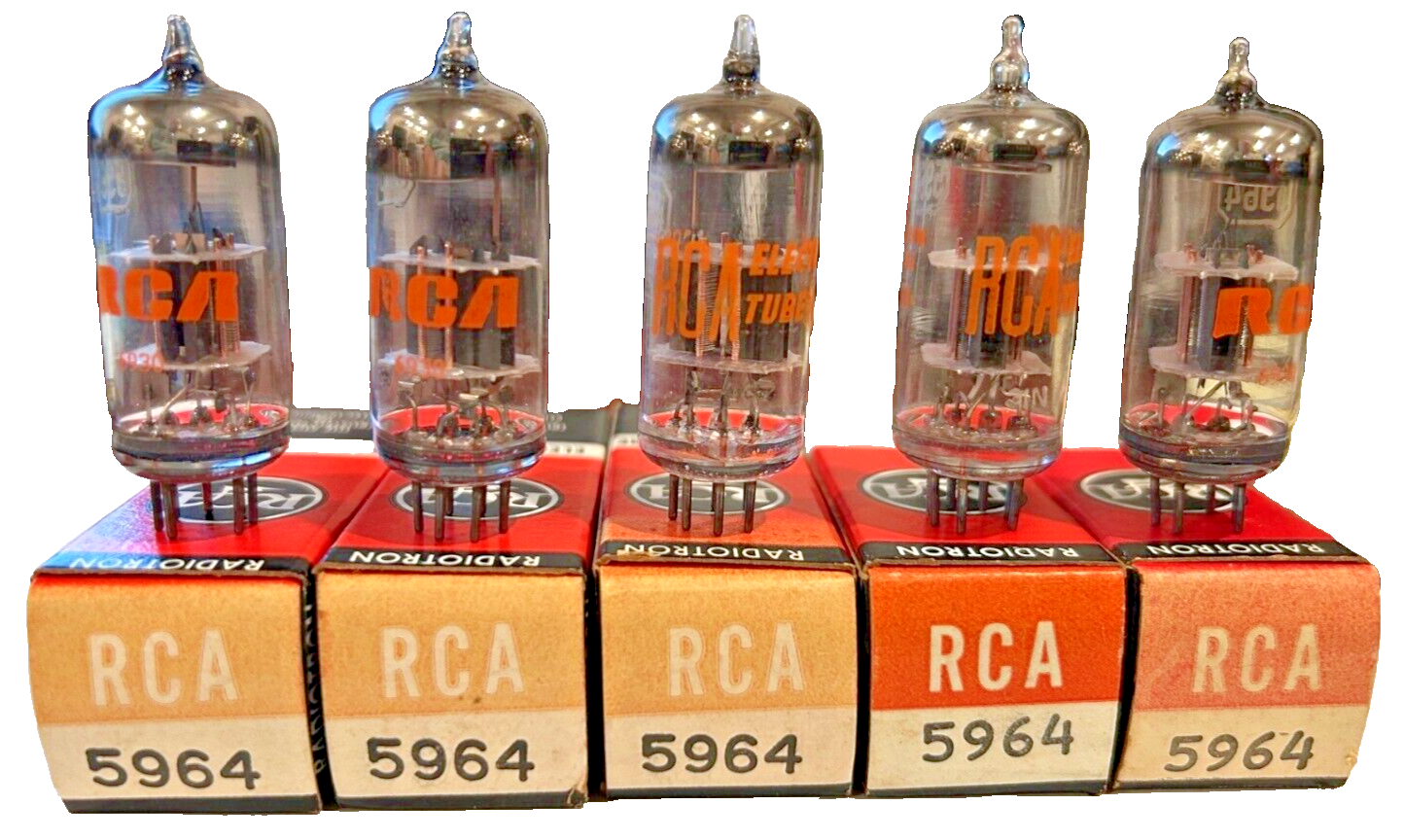 Lot of 5, RCA 5964 / 6j6Vacuum Tubes - NOS/NIB - Tested GOOD on Hickock 539B