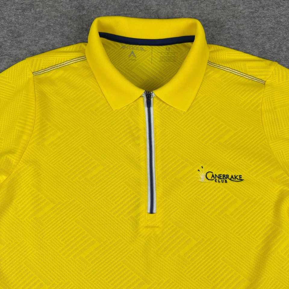 Camisa Polo Antigua 1/4 Cremallera Canebrake Club AL Amarilla Mujer Mediana M Foto 2 de 4