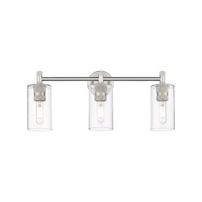Innovations Lighting Crown Point 3-Lt 7'' Bath, SN/CG - 434-3W-SN-G434-7CL