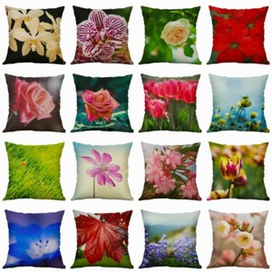 Cotton-Linen-Throw-Plant-Home-Cushion-Cover-Sofa-Decor-Flower-Pillow-Case