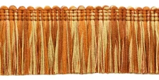 Copper Bronze Gold/1 3/4" Brush Fringe Trim/English Toffee/Sold by the Yard