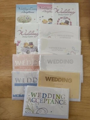 WEDDING / EVENING ACCEPTANCE/WEDDING REGRET CARDS - SEVERAL DESIGNS