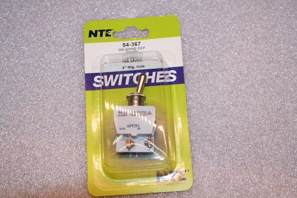 Interruptor de palanca NTE 54-367 APEM, DPST, ENCENDIDO-APAGADO, terminal de pala/tornillo/soldadura 15 amperios Foto 2 de 4