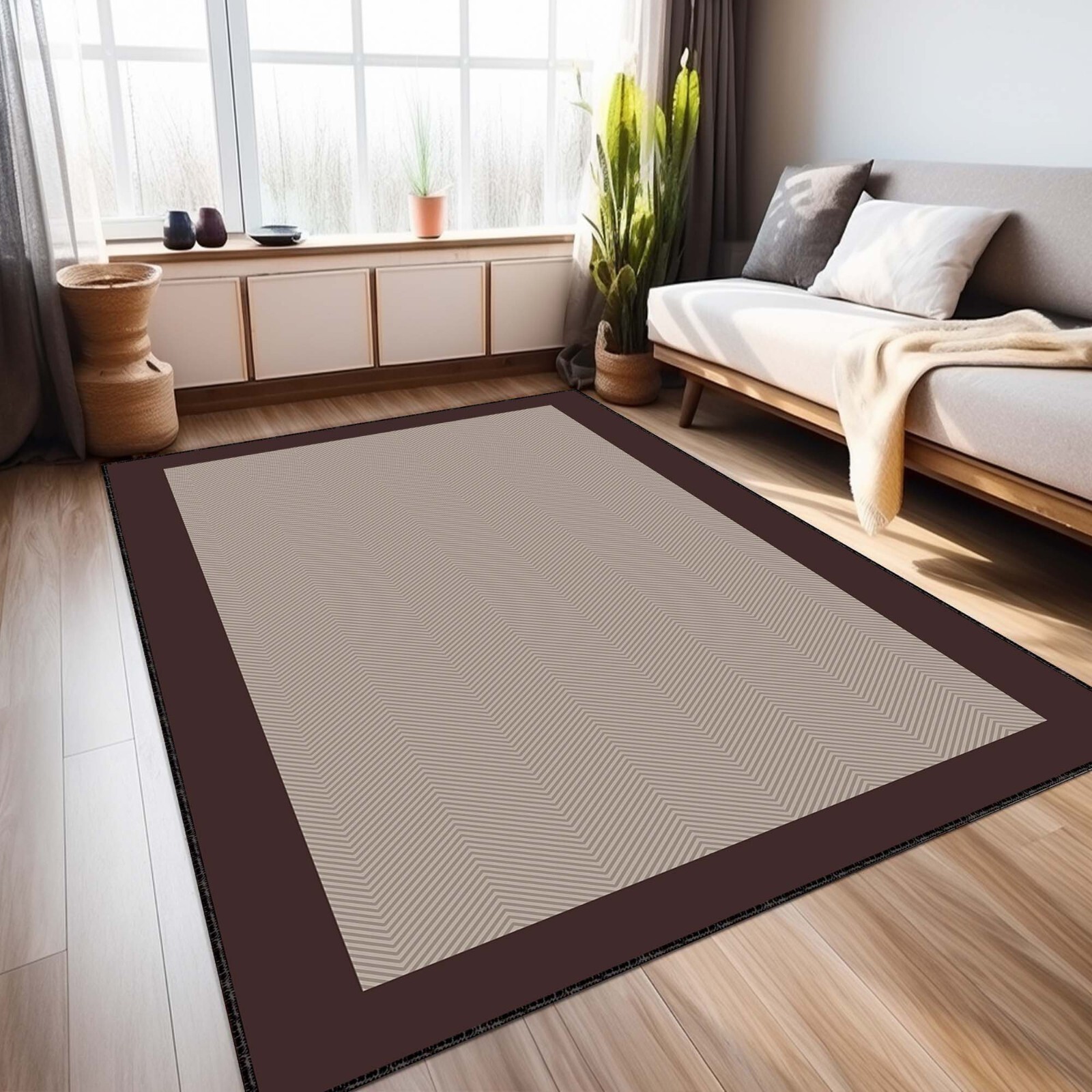 Beige  Rug, , Minimalist Rug, Aesthetic Rug, Custom Rug, Washable Rug, Printed