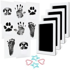 4-Pack Baby Inkless Hand and Footprint Kit Paw Nose Print Kit for Newborns Pets