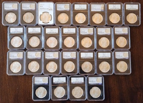 Lot of (26) NGC Morgan Silver Dollars - Various Dates - All MS62 & MS63