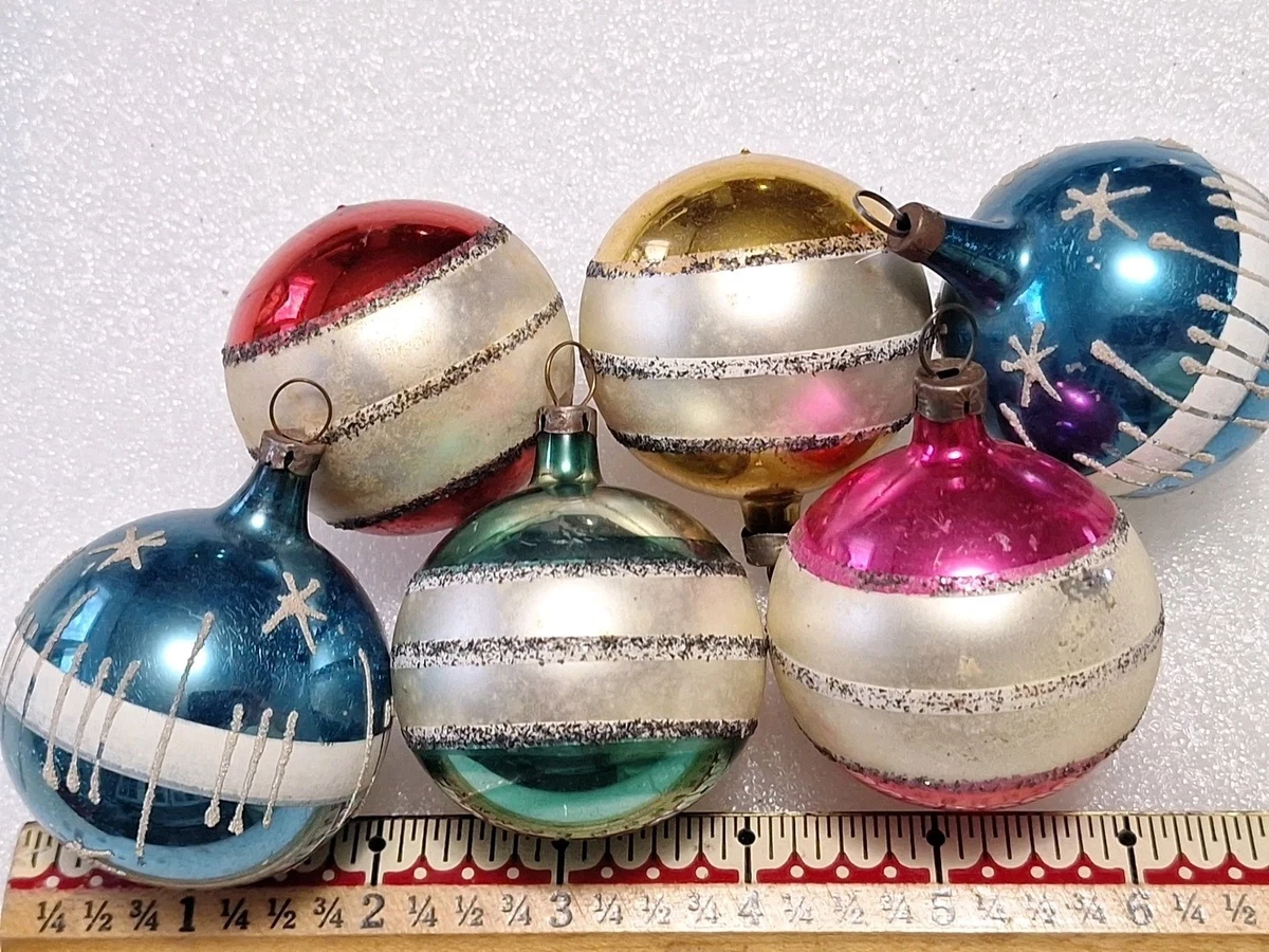 Boule De Noël Ancienne En Verre Jaune - Décorations De Fête Vintage, Soufflée à La Main