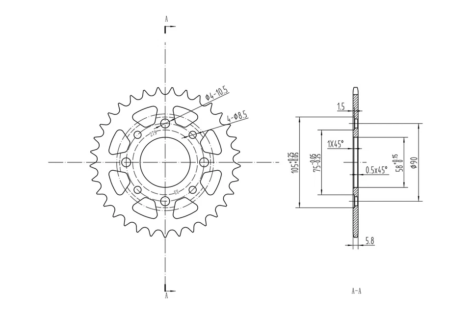For Honda Nighthawk 250 1991-2008 BikeMaster 965130 520 Series Sprocket - Image 2 of 2