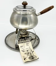 VTG MCM New Era Oneida 18/8 Heavy Solid Stainless Steel Fondue Set Pot 2 QT.