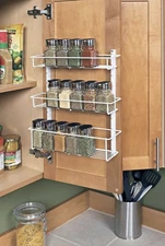 ClosetMaid Adjustable 3 Shelf Spice Rack Organizer for Cabinet/Wall Mount, White