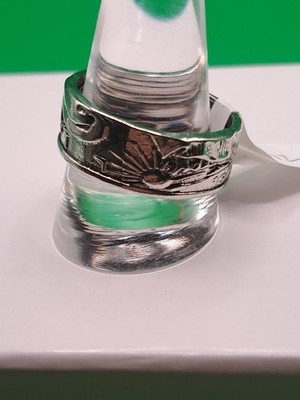 Silver Ring With Unique Design Size 9 Item # 109