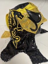 Pentagon Jr Lucha Libre Máscara Dragón Negro Amarillo Lentejuelas Semi Pro Lucha Libre