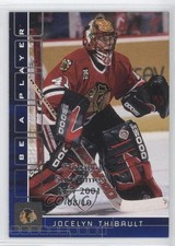 2001-02 ITG Be A Player Memorabilia 8/10 Jocelyn Thibault #12 0a6