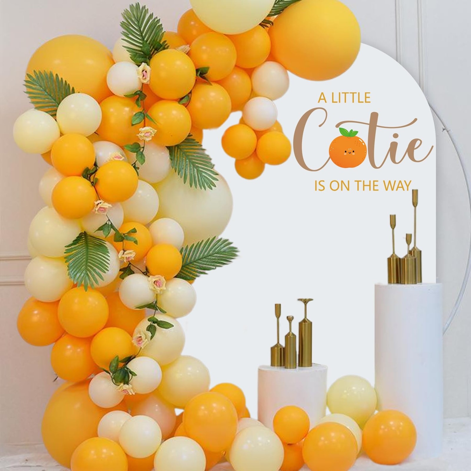 A Little Cutie Is On The Way Baby Shower Decal for Balloon Arch Peel and Stic...