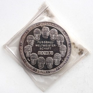 Silbermedaille 1970 PP Fußball WM in Mexiko Deutsche Nationalmannschaft Spieler