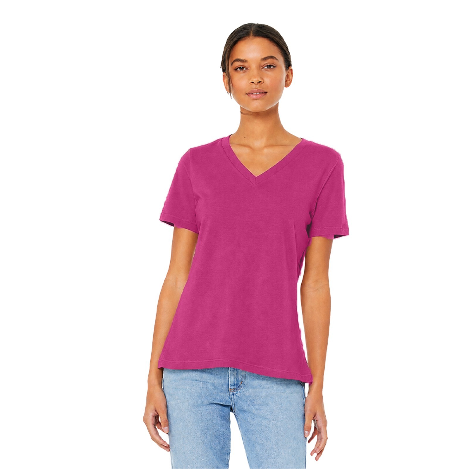 BELLA + CANVAS Women’s Relaxed Jersey V-Neck Tee – Soft Lightweight