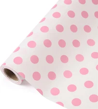 Polka Dot Wrapping Paper Roll, Mini Roll-17 Inches * 32.8 Feet, Pink Polka Dot D